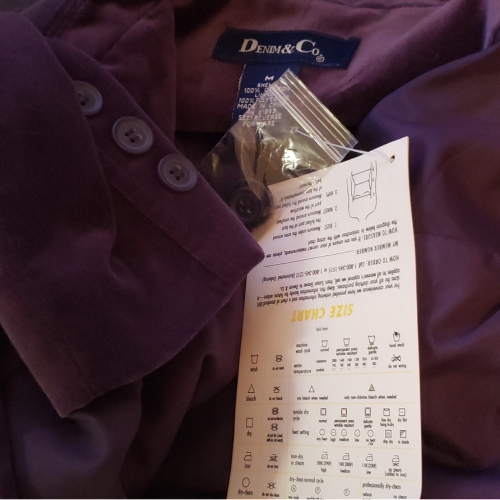 Denim&Co Purple Velvet Blazer Jacket - Picture 5 of 6